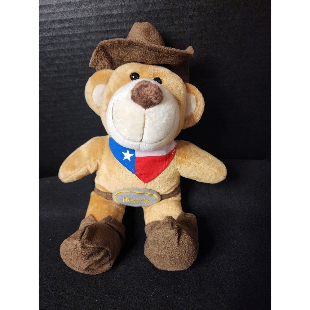 Texas Products Cowboy Teddy Bear Plush Howdy Belt Texas Flag Bandana 12 Inch